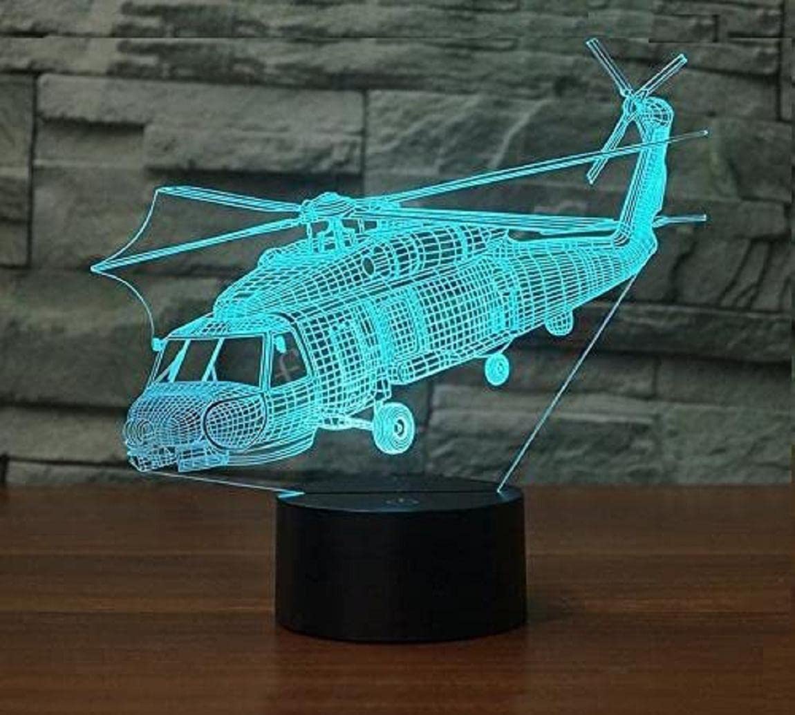 Amazon.co.jp: 3d平面ヘリコプター夜間ライトタッチテーブルデスク